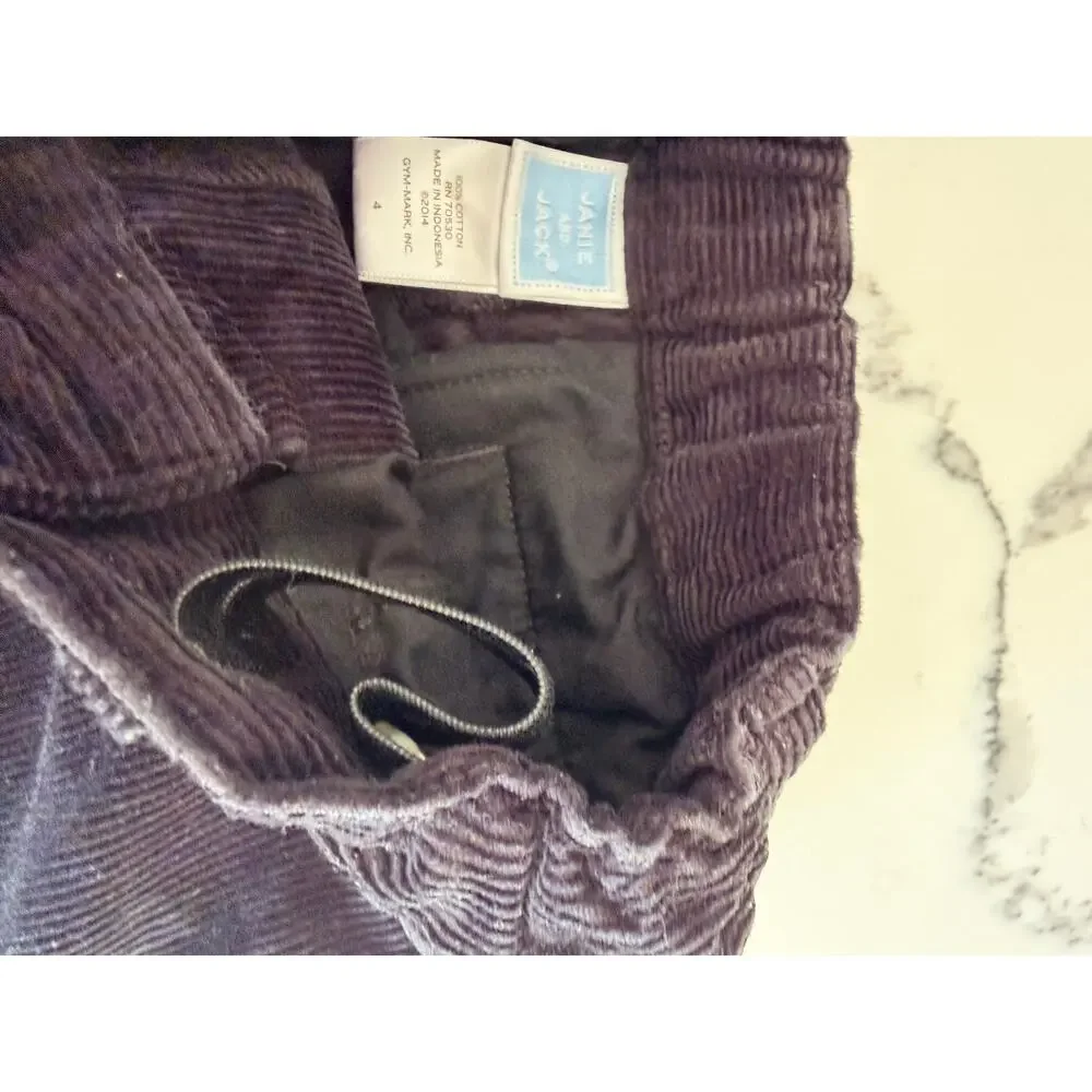 Janie and Jack Boy's Black Corduroy Pants - Size 4